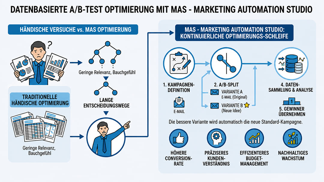 Infografik zum Vergleich zwischen Massen-Newslettern und strategischer Kundensegmentierung für personalisiertes Marketing.