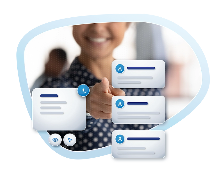 Personalisierung: Ein Template wird zu drei personalisierten Varianten für unterschiedliche Kunden