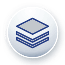 Icon gestapelte Ebenen – Leistungsumfang | Icon stacked layers – range of services